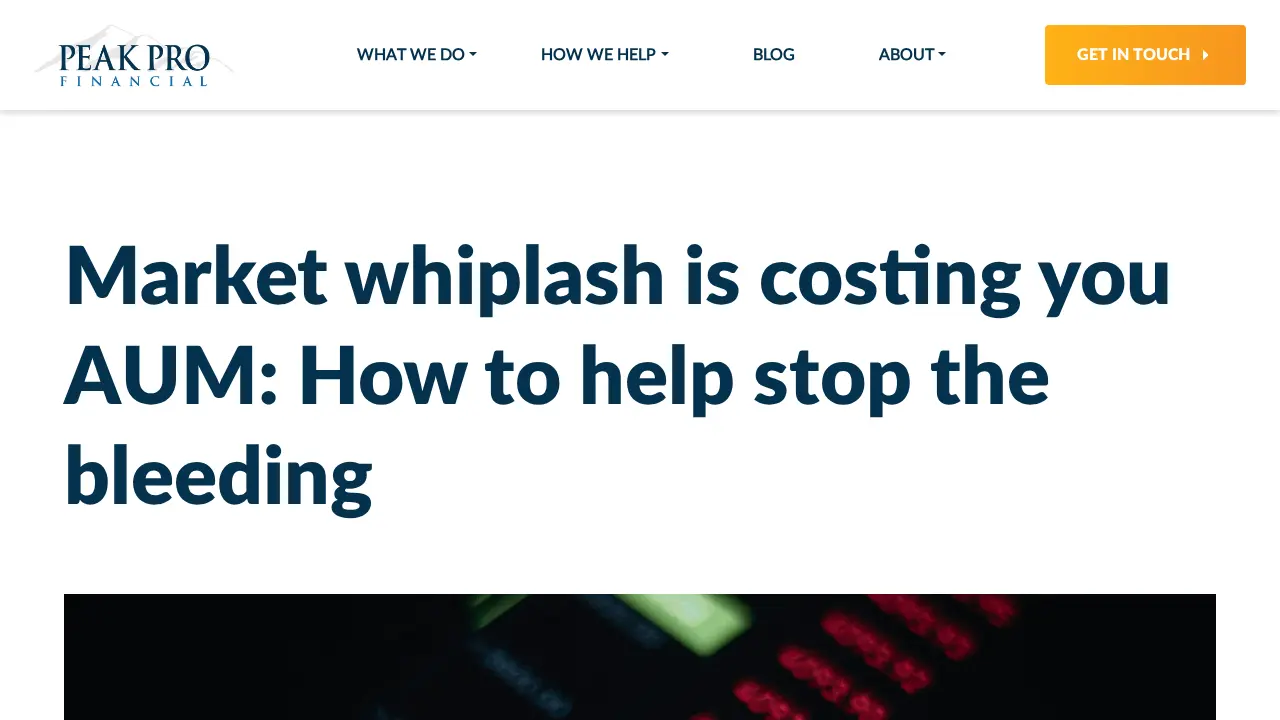 Peak Pro Financial page