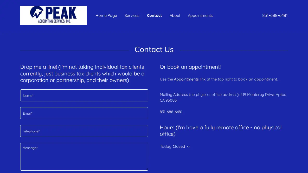 Peak Accounting Services Inc page