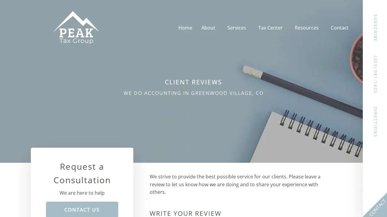 Peak Tax Group LLC page