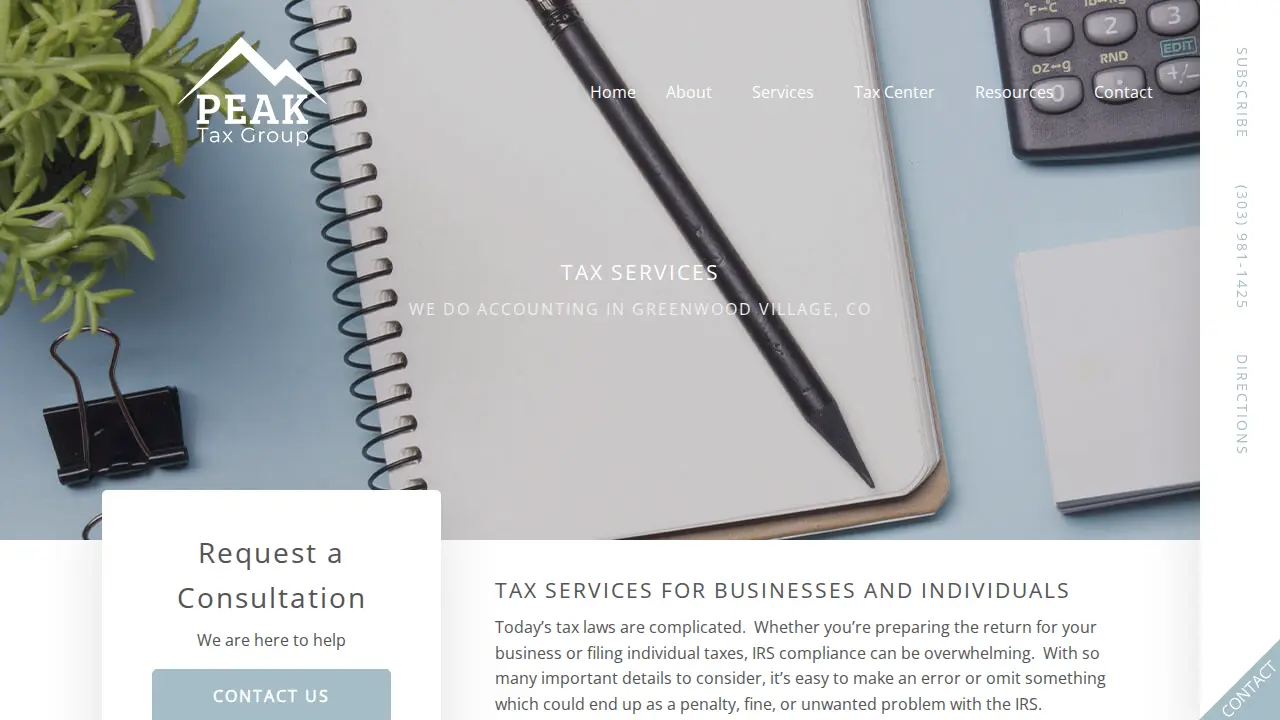 Peak Tax Group LLC page