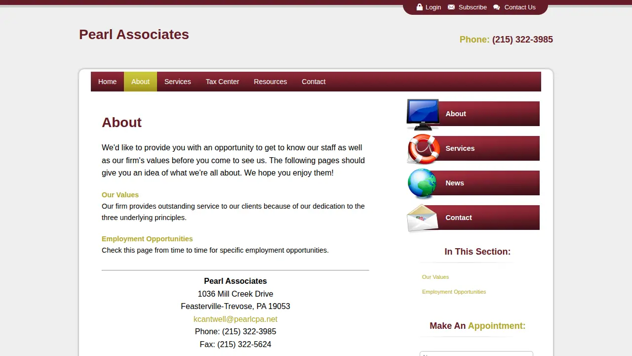 Pearl Associates Inc page