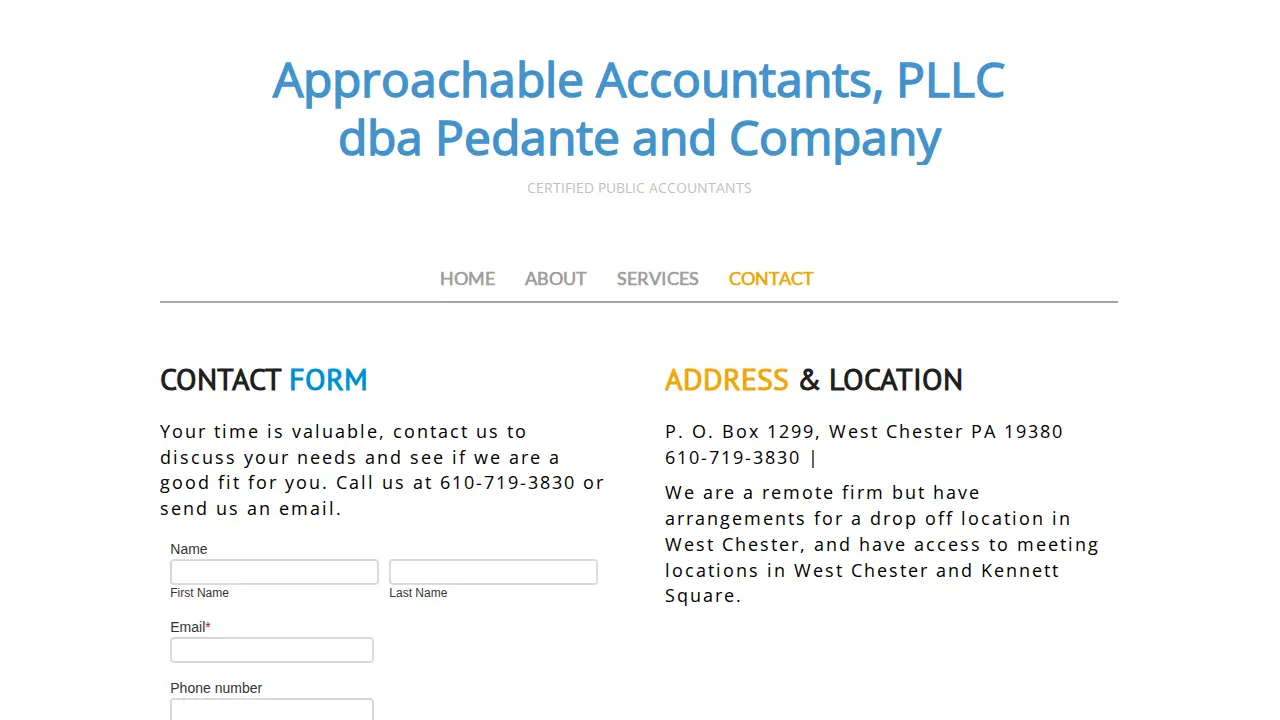 Pedante and Company, Inc. page