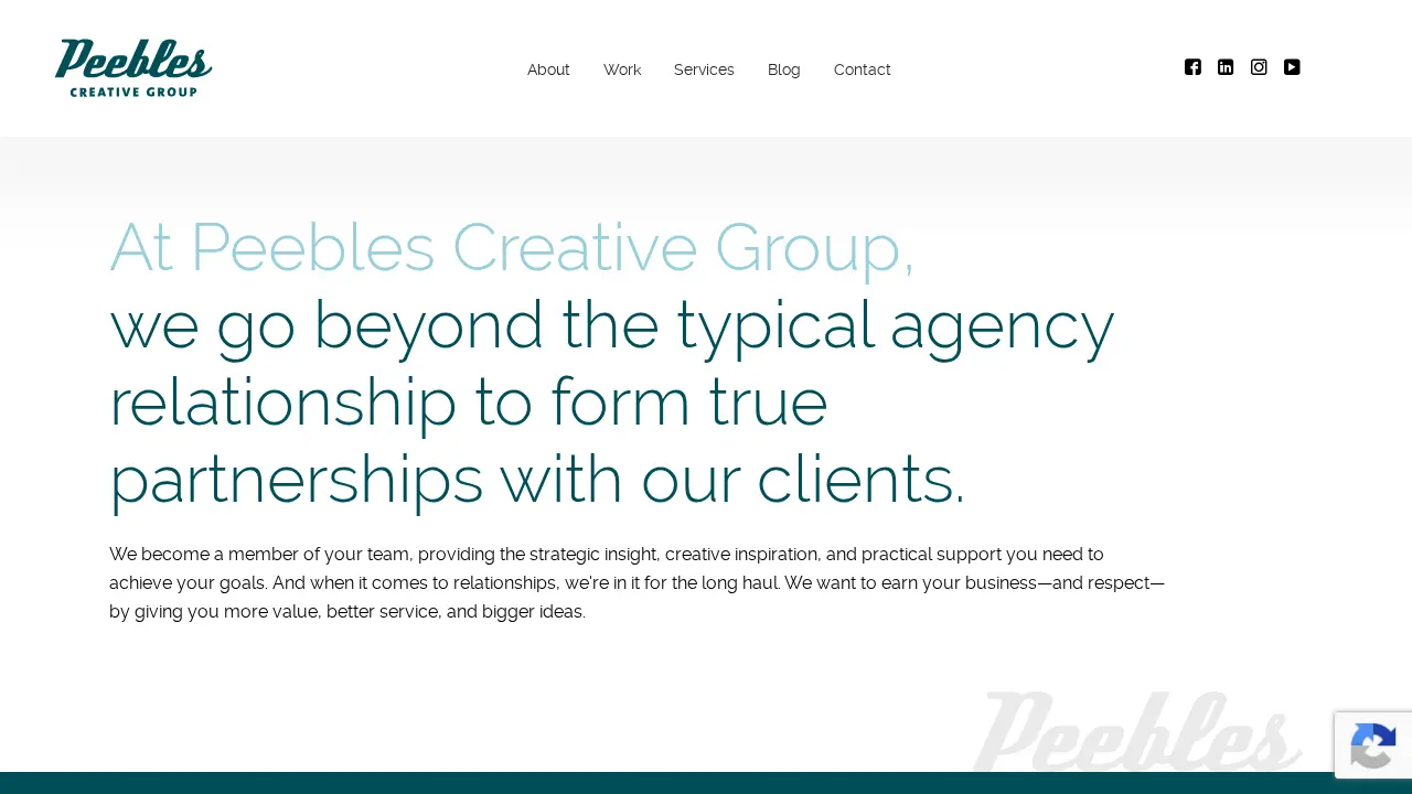 Peebles Creative Group page