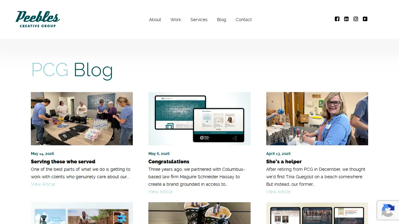 Peebles Creative Group page
