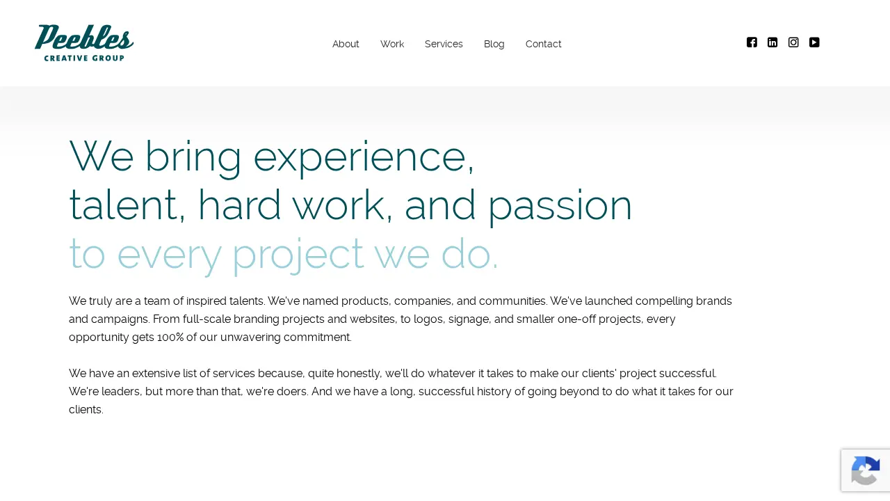Peebles Creative Group page