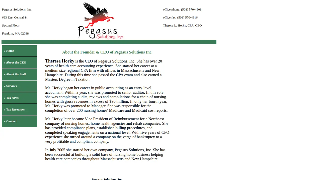 Pegasus Solutions, Inc. page