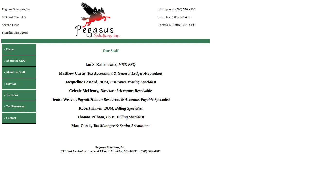 Pegasus Solutions, Inc. page