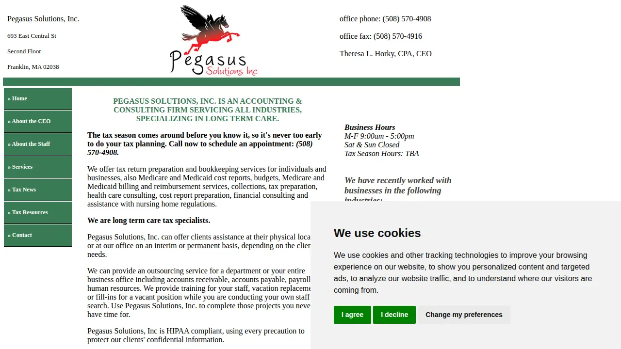 Pegasus Solutions, Inc. page