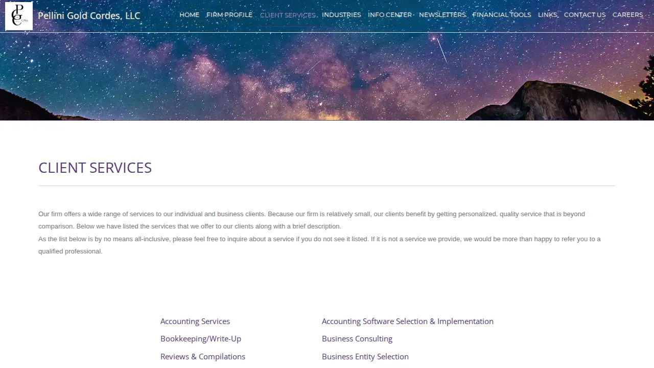 Pellini Gold & Associates page