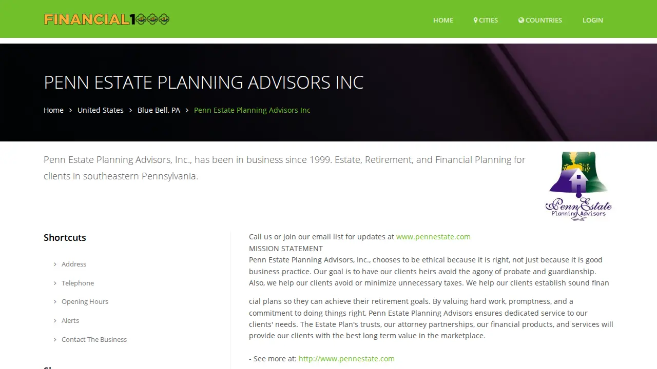 Penn Estate Planning Advisors Inc