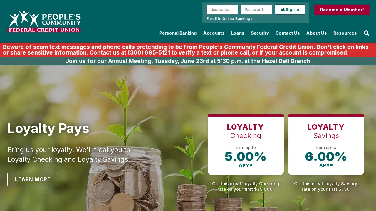 People's Community Federal Credit Union page