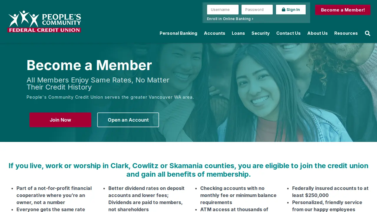 People's Community Federal Credit Union page