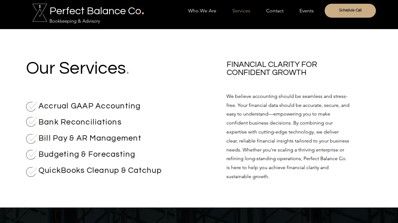 Perfect Balance Bookkeeper LLC page