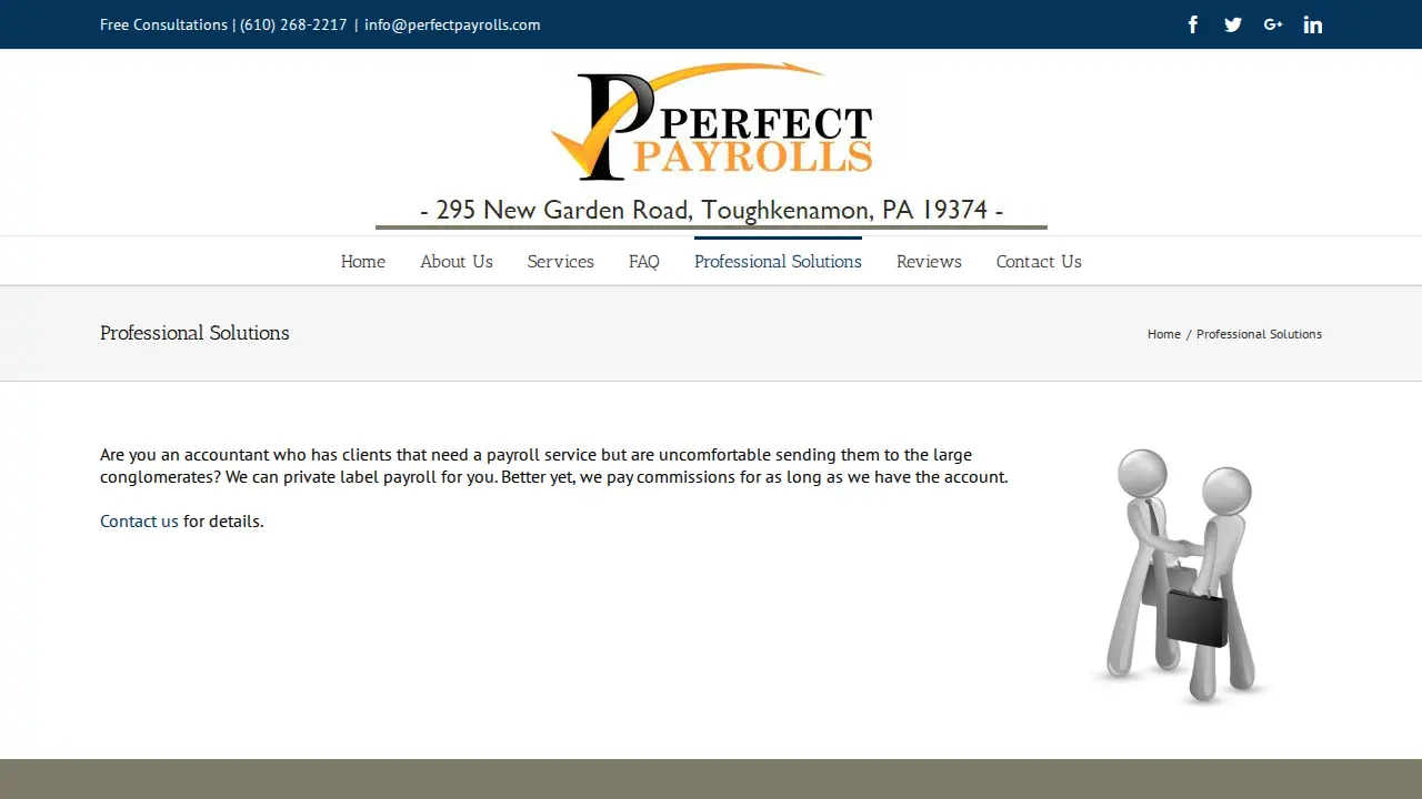 Perfect Payrolls page