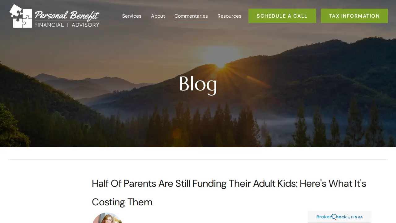 Personal Benefit Financial | Advisory page