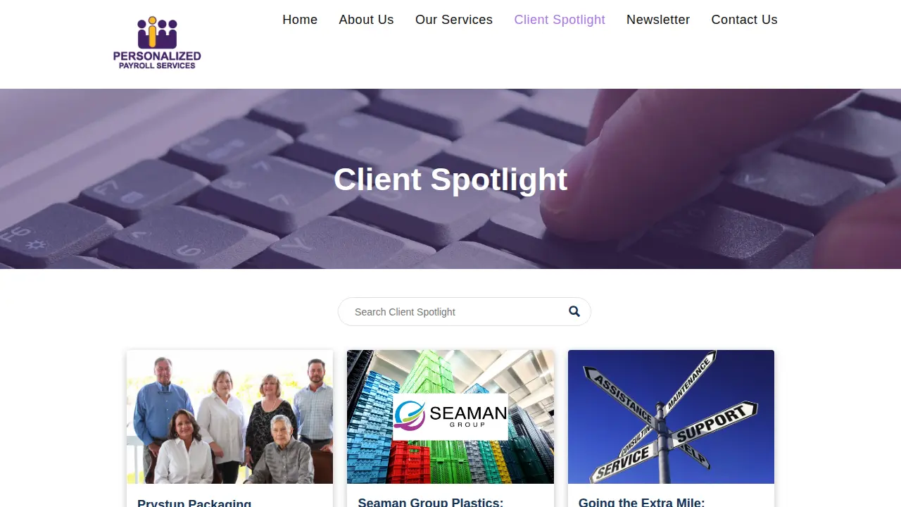 Personalized Payroll Services page