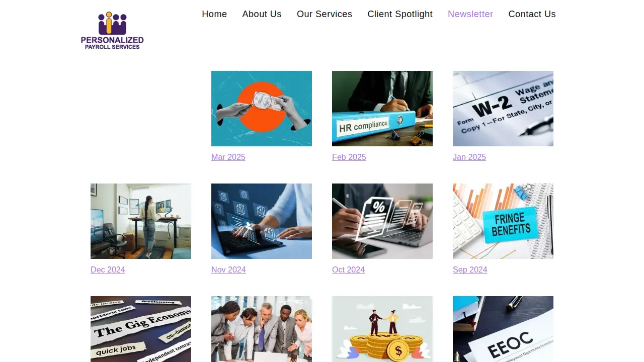 Personalized Payroll Services page