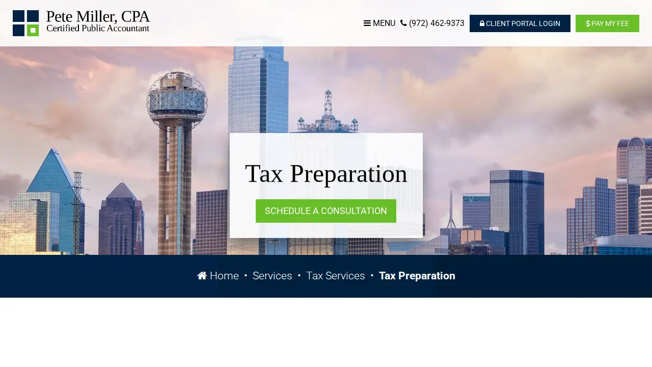 Pete Miller, CPA page