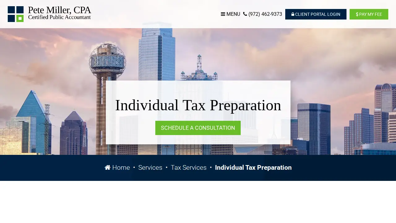 Pete Miller, CPA page