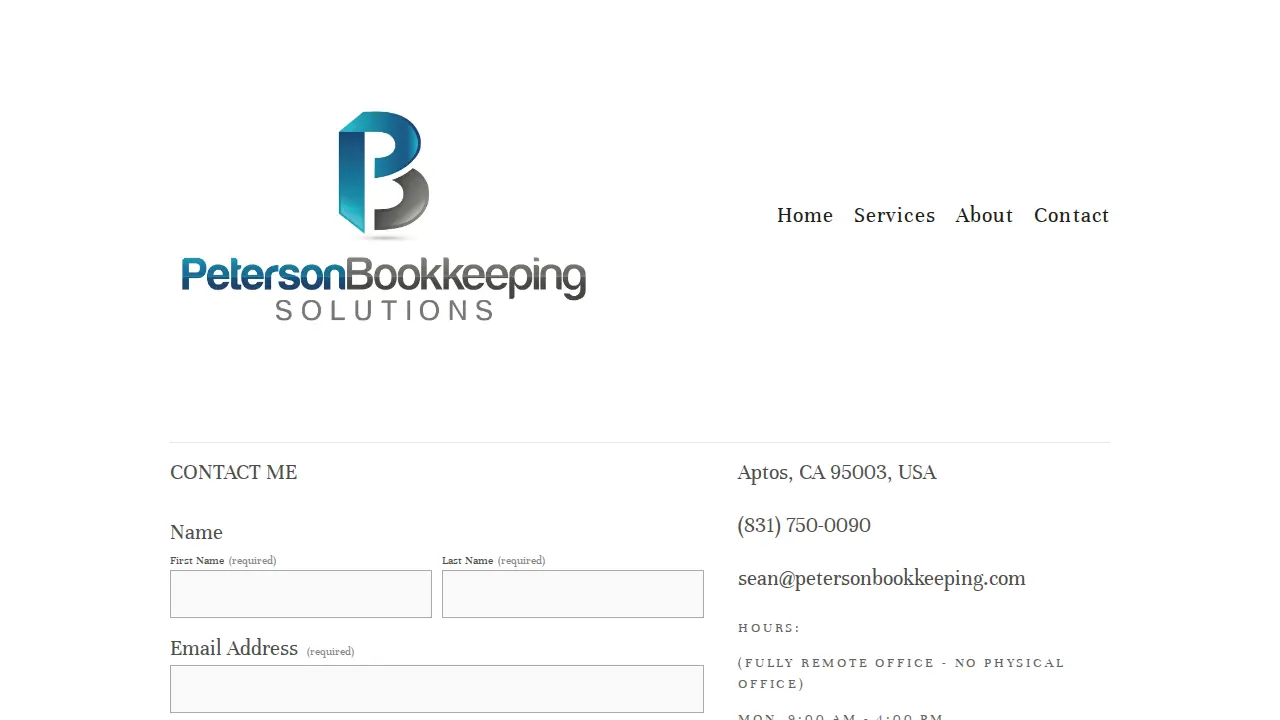 Peterson Bookkeeping Solutions page