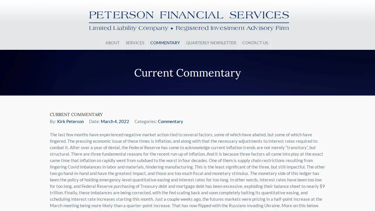 Peterson Financial Services LLC page