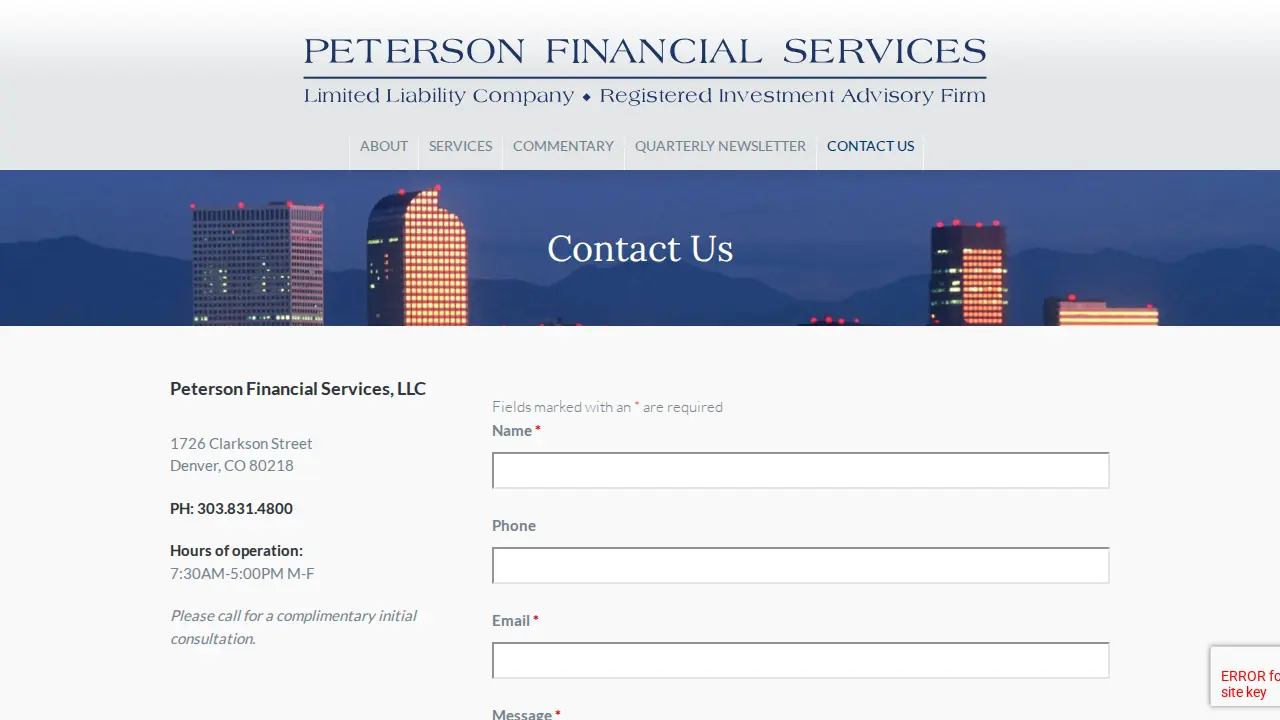 Peterson Financial Services LLC page