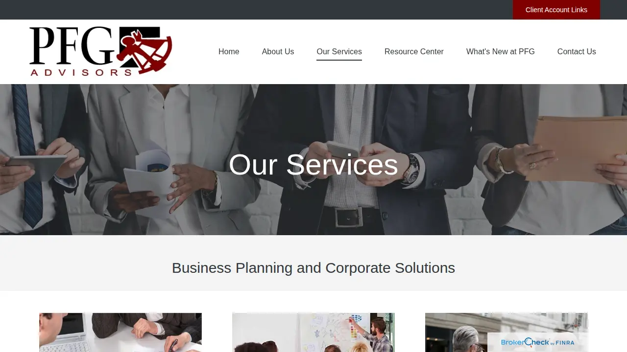 PFG Advisors page