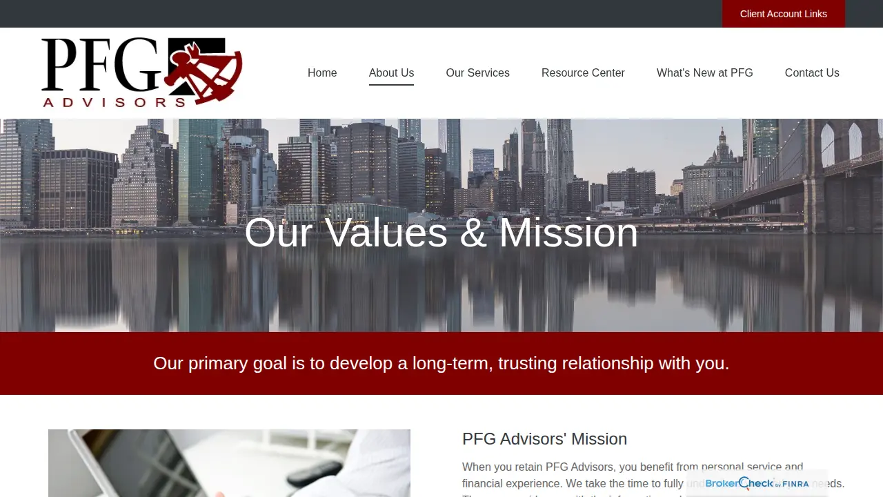 PFG Advisors page