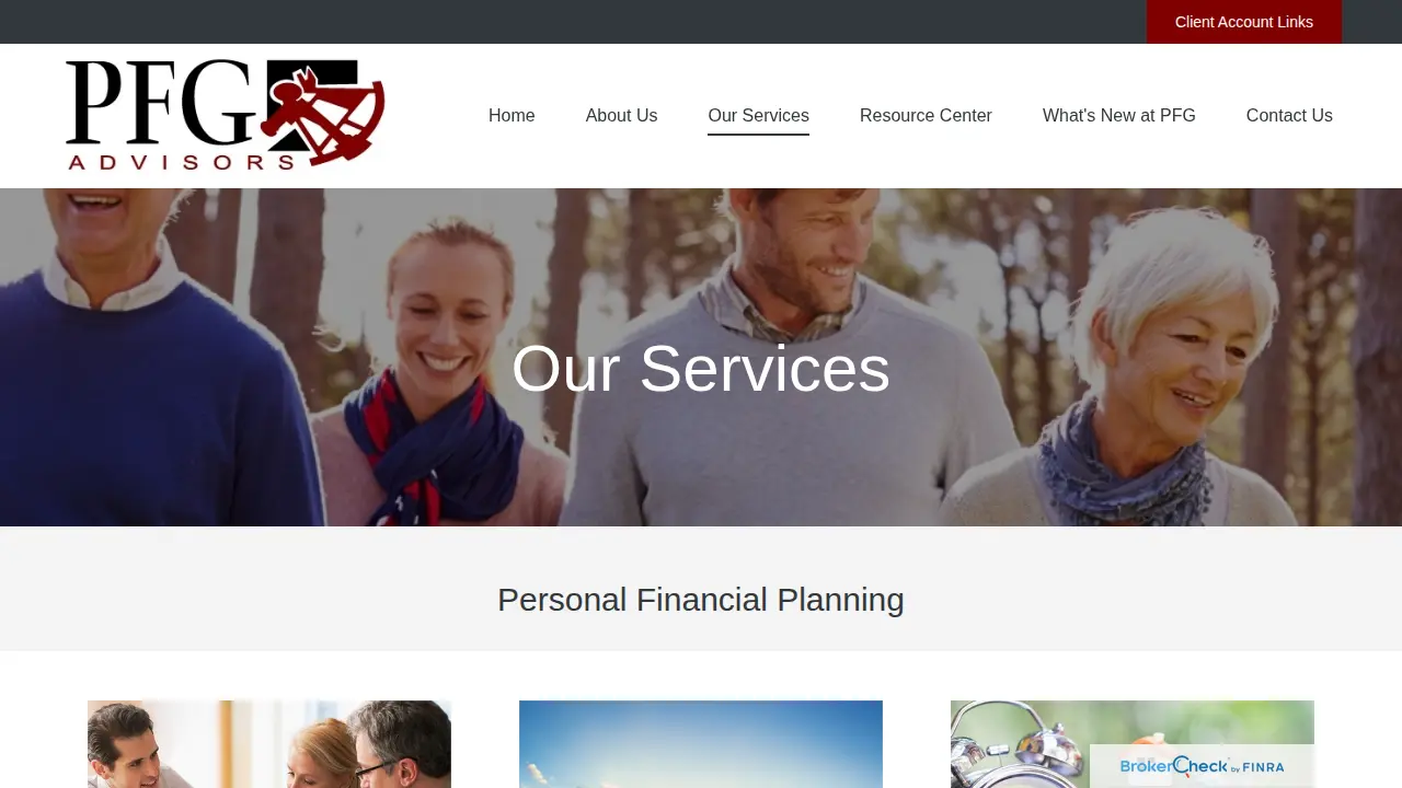 PFG Advisors page