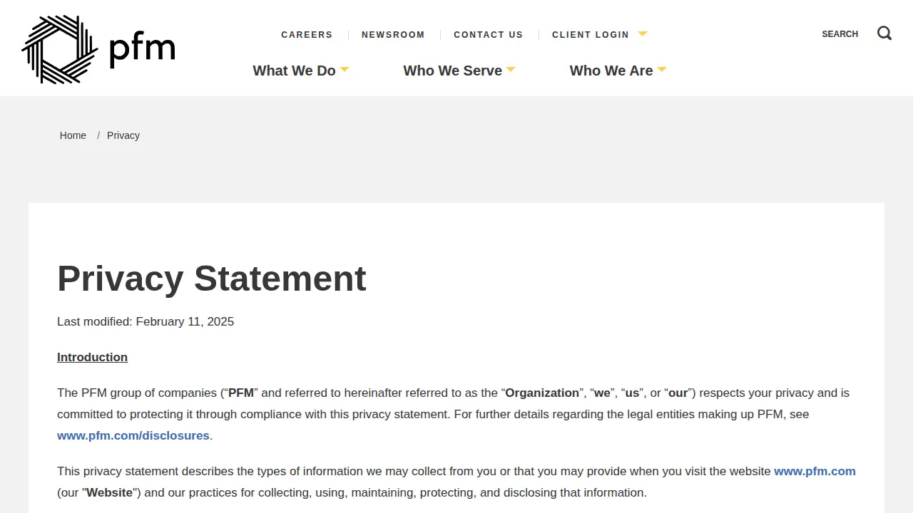PFM page