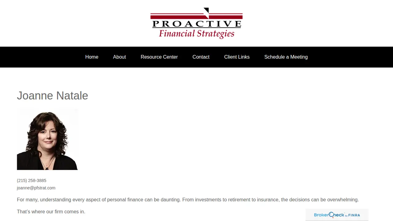 Proactive Financial Strategies page