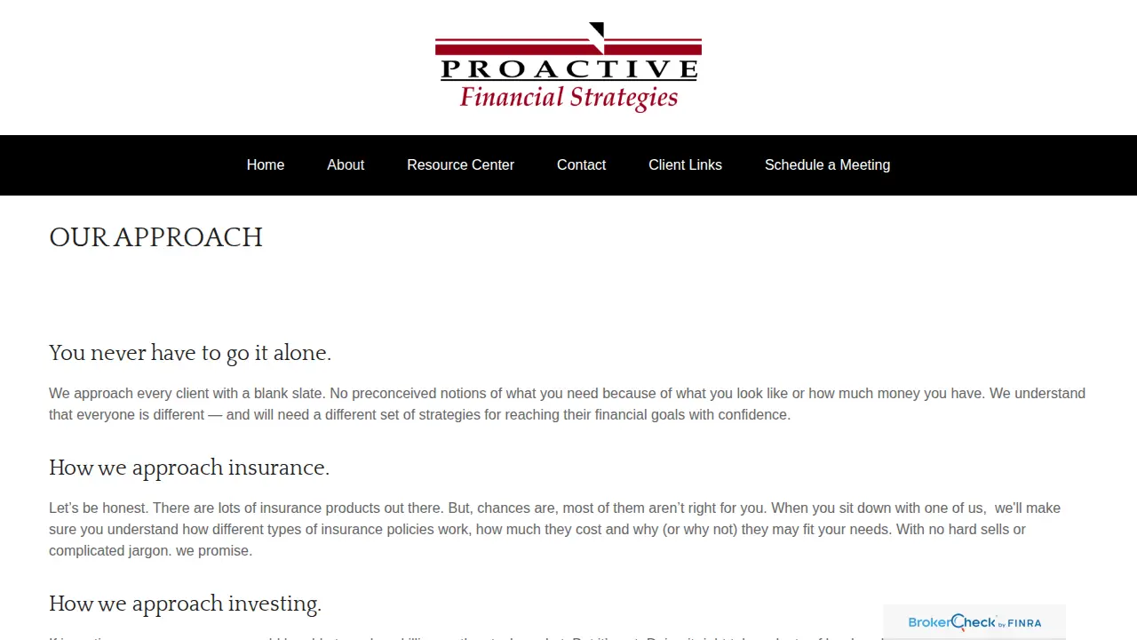 Proactive Financial Strategies page