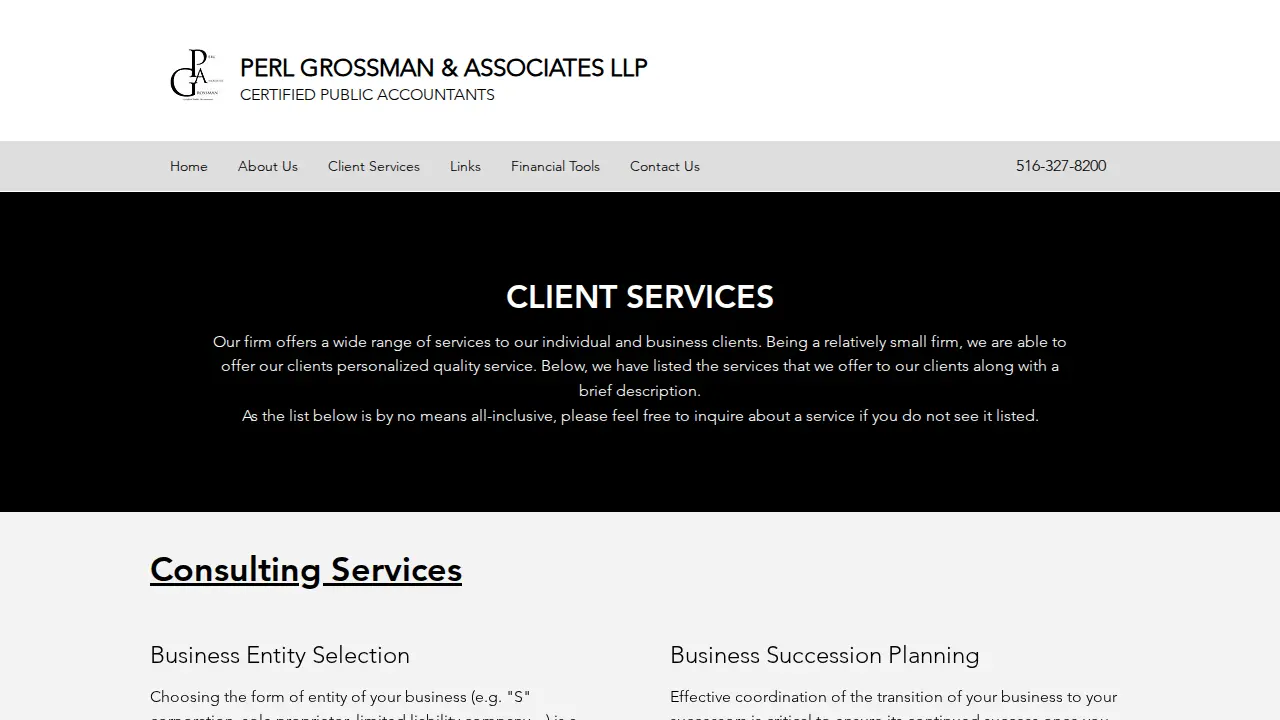 Perl Grossman & Associates LLP page