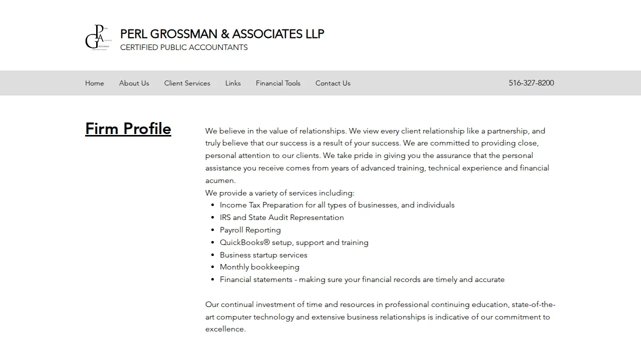 Perl Grossman & Associates LLP page