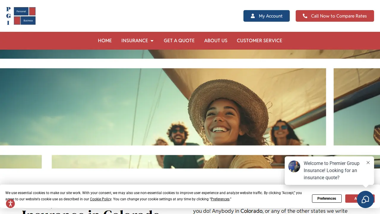 Premier Group Insurance page