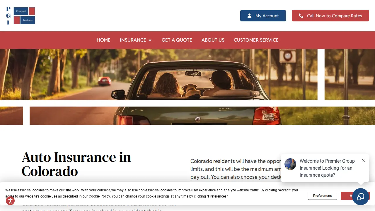 Premier Group Insurance page