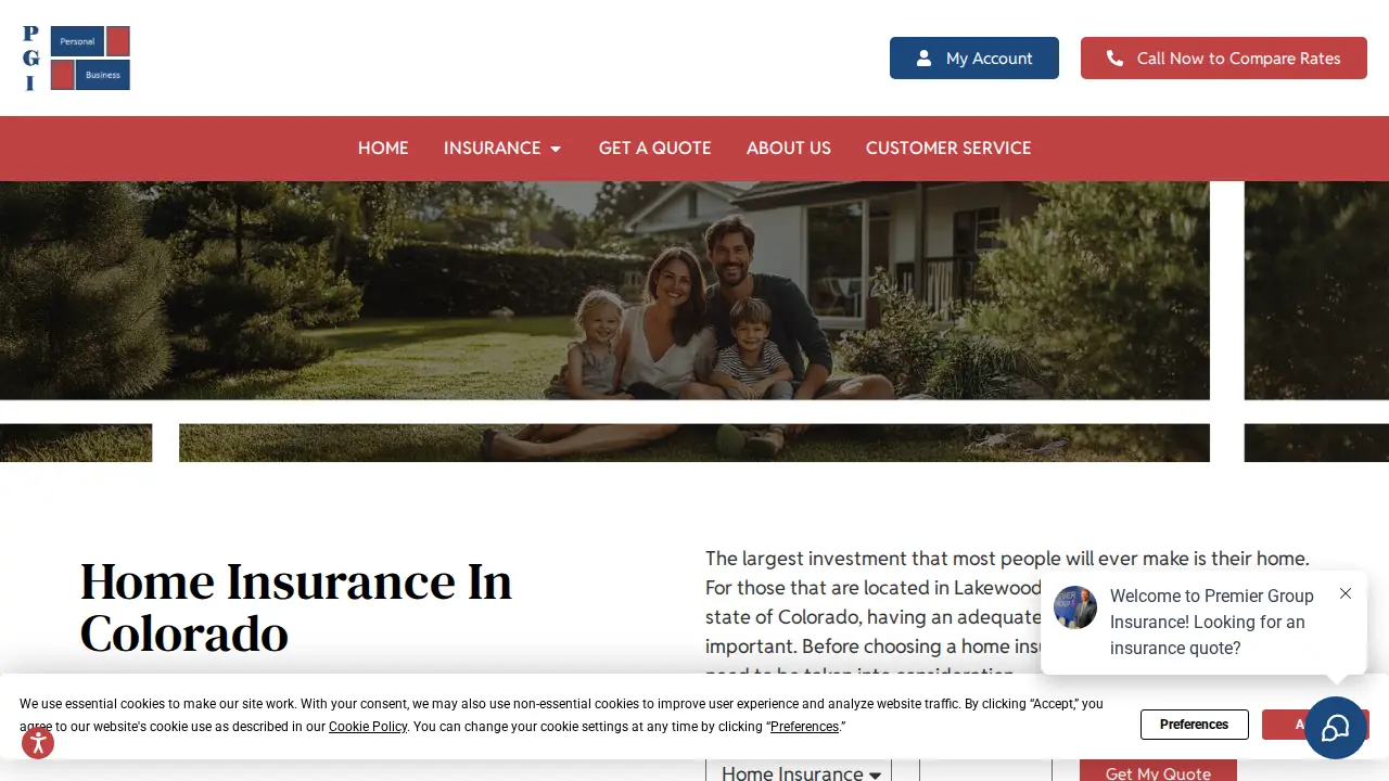 Premier Group Insurance page