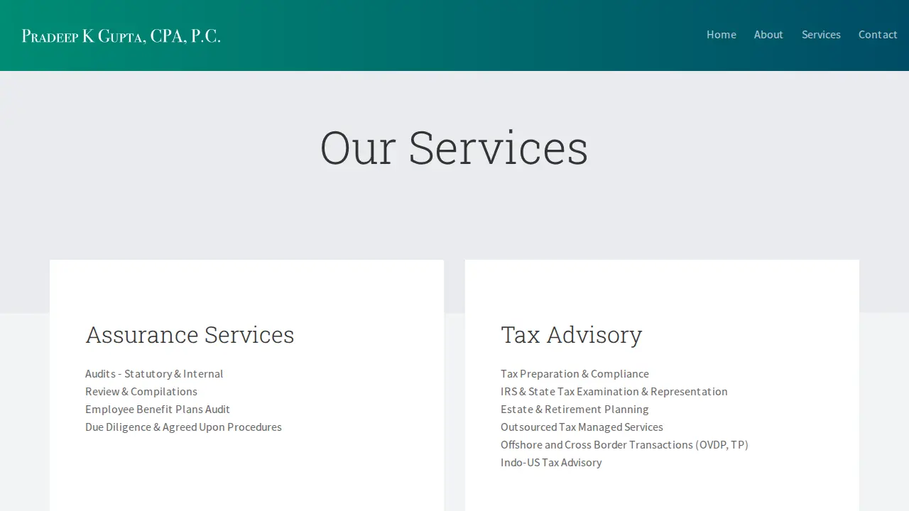 Pradeep K Gupta, CPA, PC page