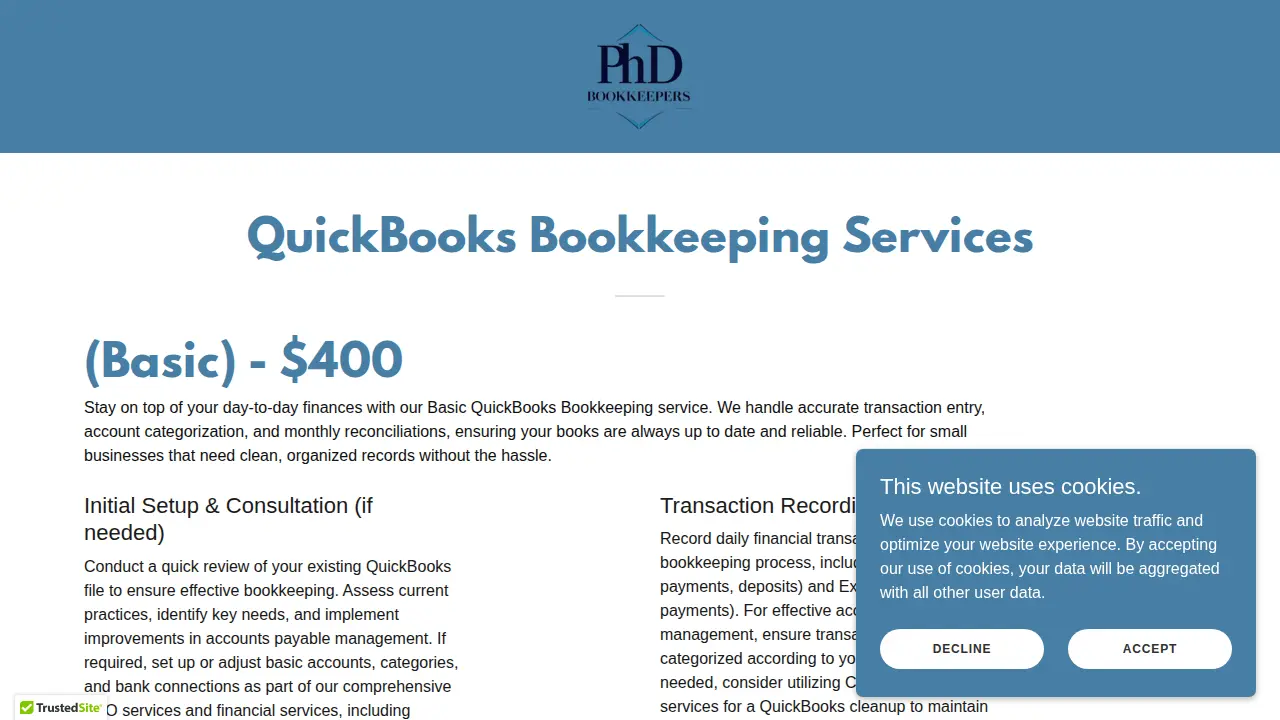 PhD Bookkeepers page