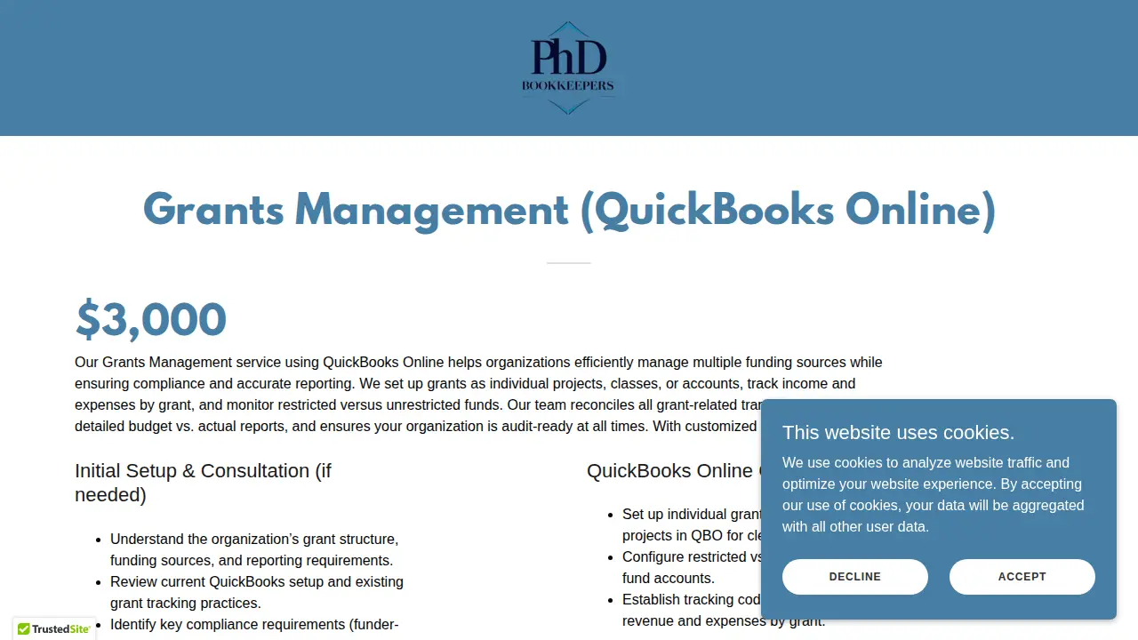 PhD Bookkeepers page