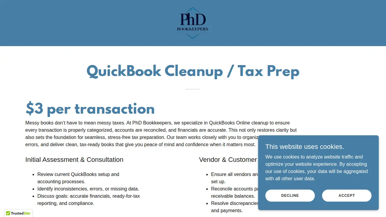 PhD Bookkeepers page