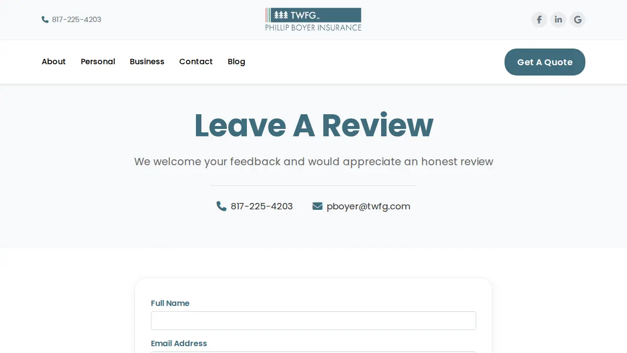 Phillip Boyer Insurance-TWFG Insurance Services page