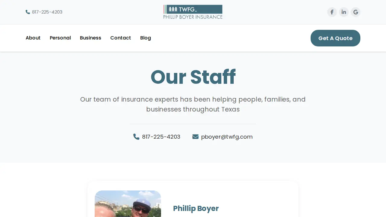 Phillip Boyer Insurance-TWFG Insurance Services page