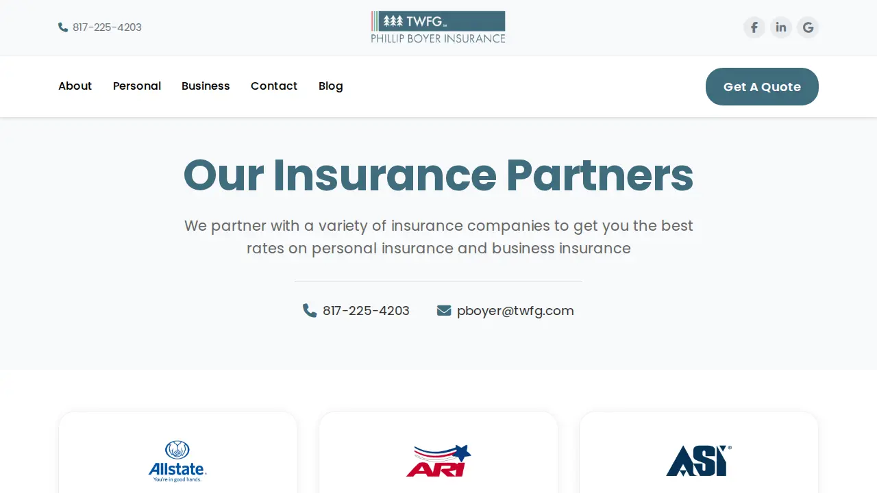 Phillip Boyer Insurance-TWFG Insurance Services page