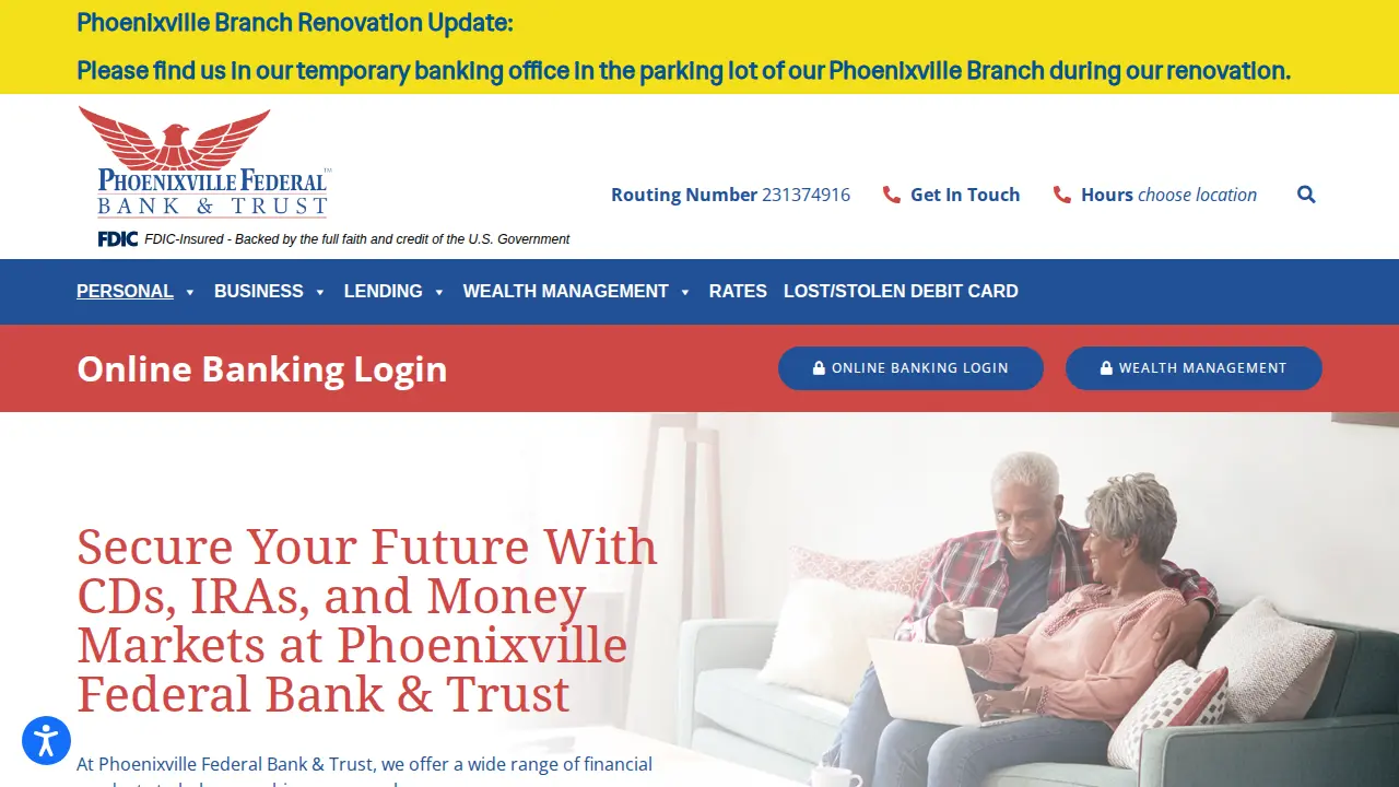 Phoenixville Federal Bank & Trust page