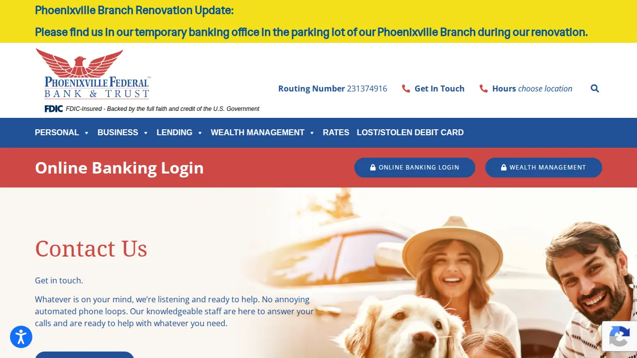 Phoenixville Federal Bank & Trust page