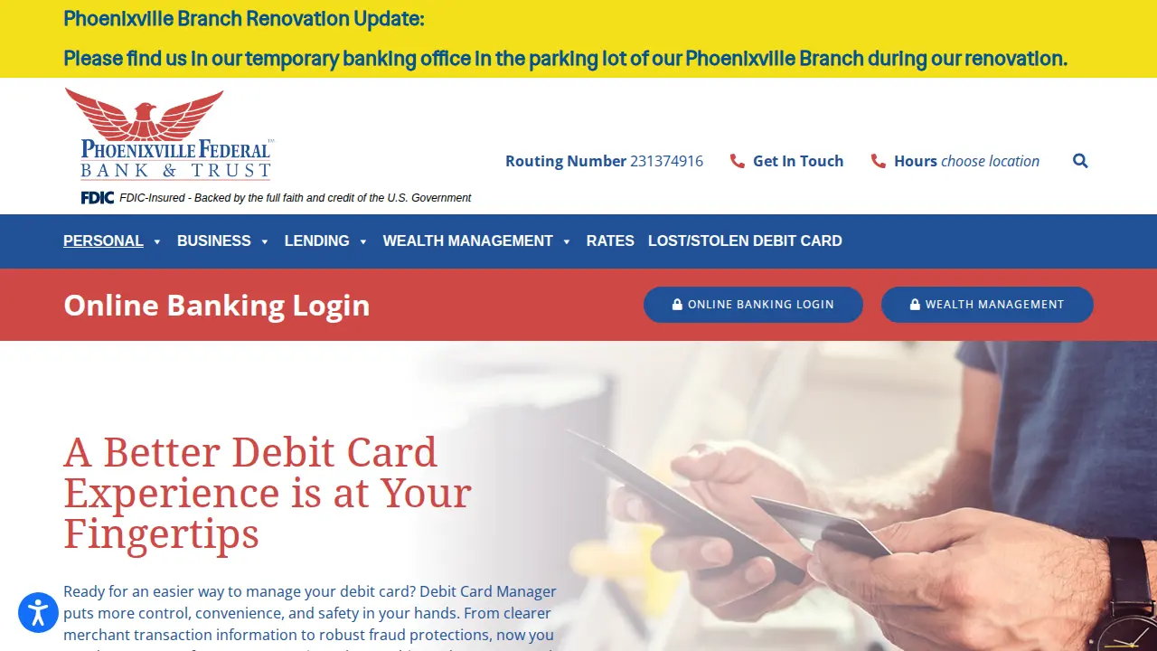 Phoenixville Federal Bank & Trust page