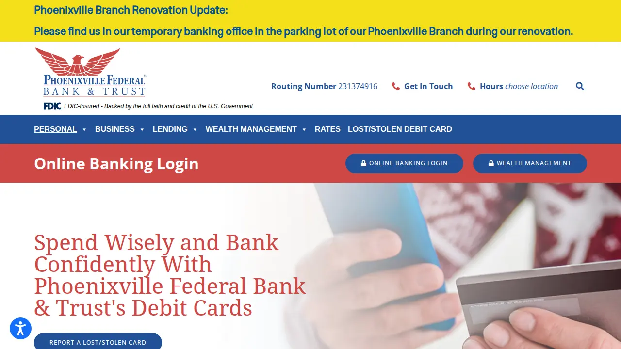Phoenixville Federal Bank & Trust page