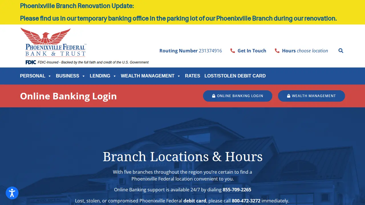 Phoenixville Federal Bank & Trust page