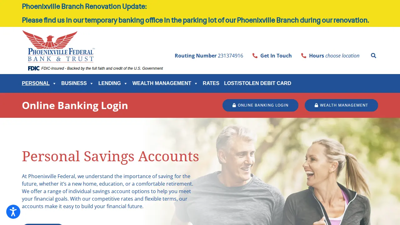 Phoenixville Federal Bank & Trust page